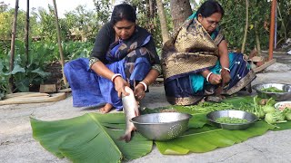 Full Bengali Village Style Recipe  Fish Light Jhol and Palong Sak Recipe [upl. by Animas]