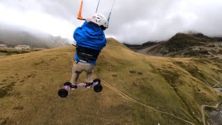 Extreme Kite LandBoarding flights in the Alps [upl. by Asseral340]