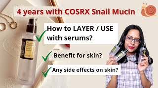 How to LAYER amp USE Cosrx Snail Mucin Essence with serums Vitamin c AHA BHA Retinol Niacinamide [upl. by Llenrup]