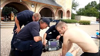 EMERGENCY POOL DROWNING RESCUE TRAINING  CPR AND WATER SAFETY DRILLS [upl. by Anihsit]