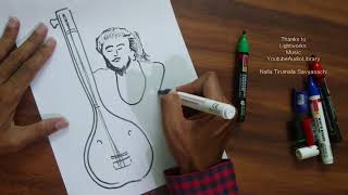 How To Draw Tansen  Musician [upl. by Kcirdla645]