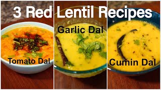 3 EASY RED LENTIL RECIPES INDIAN STYLE  RED LENTIL DAHL RECIPE  MASOOR DAL RECIPE [upl. by Yulma]