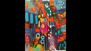 Abstract Painting Betty Franks Style Intuitive Art 20x24 Canvas [upl. by Anay]