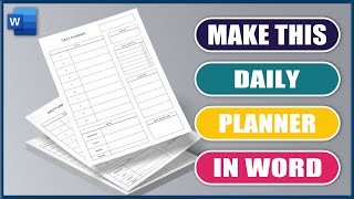 How to make a DAILY PLANNER in WORD  Microsoft Word Tutorials [upl. by Naoh]