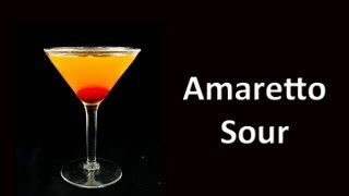 Amaretto Sour Cocktail Mixed Drink Recipe [upl. by Lefkowitz]