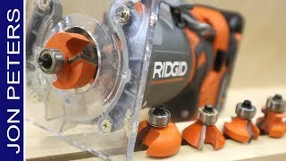 Rabbet Bit Router Test RIDGID Cordless Router Test amp Review [upl. by Arfihs978]