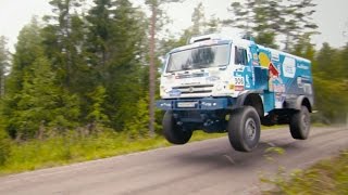 Kamaz T4 Dakar Truck Chases a Volkswagen Polo R WRC [upl. by Carlton]