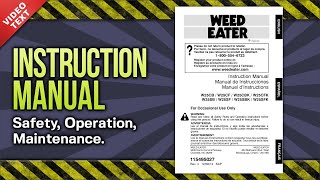 Instruction Manual Weed Eater 2cycle Gas Trimmer 115495027R4 122012 [upl. by Lamont792]