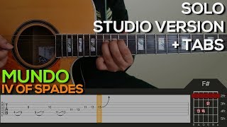 IV of Spades  Mundo SOLO Studio Version Guitar Tutorial with TABS on SCREEN [upl. by Yekcir810]