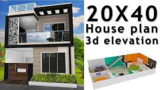 20X40 House plan with 3d elevation by nikshail [upl. by Forsta447]