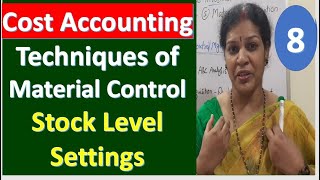 8 Cost Accounting  Techniques of Material Control  Stock Level Settings [upl. by Novelia643]