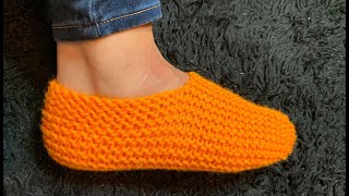 Unisex Basic Stitch Knitted Slippers Pattern 1071│by ThePatternFamily [upl. by Irakab]