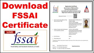 How to Download FOOD License  Food License Kaise Download Kare  FSSAI License Download  FOSCO Lic [upl. by Egas]