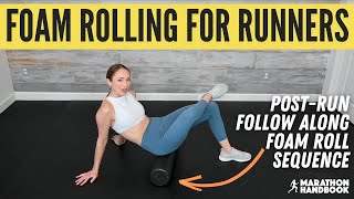 FOAM ROLLING FOR RUNNERS FOLLOW ALONG Postrun foam roller RECOVERY routine [upl. by Dorwin59]