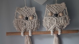 Makrama sowa  macrame owl  jak zrobić sowe ze sznurka 2mm [upl. by Novled]