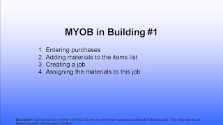 1MYOB Data Entry for Purchases [upl. by Ateekahs707]