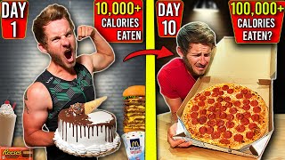 I Did A 10000 Calorie Challenge EVERY DAY For 10 Days In a Row [upl. by Ailam]