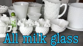 MILK GLASS HAUL 2018  Rare milk glass pieces [upl. by Deck]