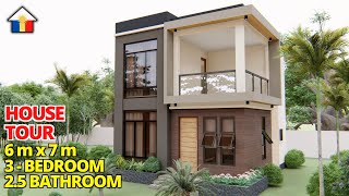 SMALL HOUSE DESIGN  2  STOREY HOUSE WITH 3 BEDROOMS [upl. by Danyelle]