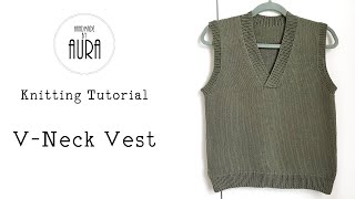 Knitting Tutorial  Vneck Vest [upl. by Denice]