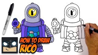 How to Draw Brawl Stars  Rico  StepbyStep Tutorial [upl. by Akemor]