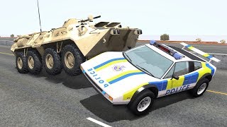 Crazy Police Chases 75  BeamNG Drive Crashes [upl. by Enerak]