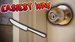 EASY WAY HOW TO UNLOCK ANY DOOR USING A BUTTERKNIFE [upl. by Algar]