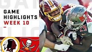 Redskins vs Buccaneers Week 10 Highlights  NFL 2018 [upl. by Rodger]