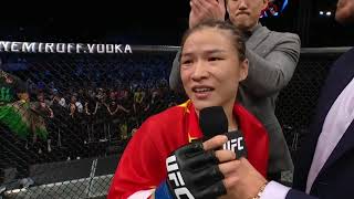 UFC Shenzhen Zhang Weili and Jessica Andrade Octagon Interviews [upl. by Ellora]