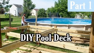 How To Build A Deck Around A Pool  Part 1 [upl. by Dahij410]