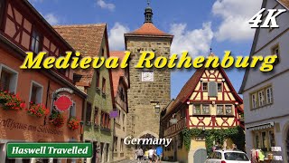 Rothenburg ob der Tauber Medieval Walled Old Town  Germany 4K Travel Video [upl. by Adnema]