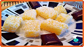 💚 DELICIAS TURCAS 🍊 TURKISH DELIGHT LOKUM RECIPE 🍊 POSTRE DE NARANJA SIN HORNO y SIN GELATINA [upl. by Dnar287]