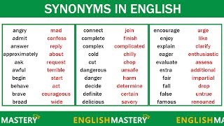 Learn 150 Common Synonyms Words in English to Improve your Vocabulary [upl. by Asial420]