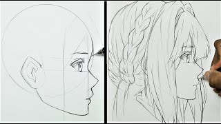 How To Draw Anime Face SIDE VIEW [upl. by Haisa649]