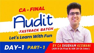 CA Final Audit Fastrack  SA 200  Demo Class Day 1 Part 1  CA Shubham Keswani AIR 8 [upl. by Auqenat240]