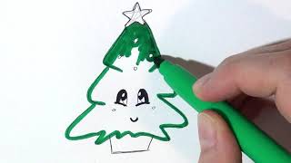 Kako se crta novogodišnja jelka  How to Draw Christmas Tree [upl. by Ciro]