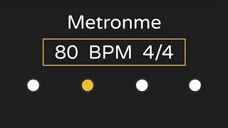 Metronome  80 BPM  44 Time with Accent [upl. by Lupiv]