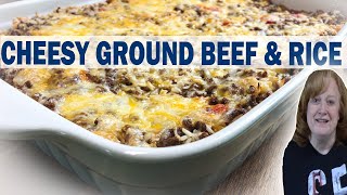 CHEESY GROUND BEEF amp RICE CASSEROLE RECIPE  Cook with Me Casserole [upl. by Haonam933]