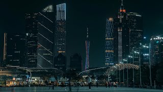 Guangzhou night walk 4K  Tianhe District [upl. by Adnauqaj]