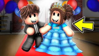 Baby Brooks FIRST SCHOOL DANCE In Roblox Brookhaven [upl. by Summer]