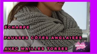 DIY Écharpe Avec Point Reversible  Reversible Scarf Knit [upl. by Clymer203]