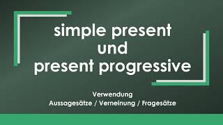 Englisch simple present und present progressive [upl. by Esihcoc]