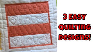 Three Easy Machine Quilting Designs  Beginner Quilting Tutorial with Leah Day [upl. by Ierna711]