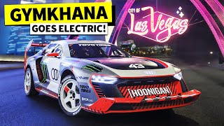 Ken Block’s ELECTRIKHANA High Stakes Playground Las Vegas in the Audi S1 HOONITRON [upl. by Annaicul]