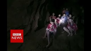 Thailand cave rescue The moment divers find the boys  BBC News [upl. by Ehtyaf]