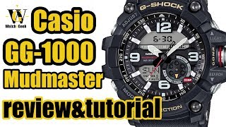 Casio G Shock GG 1000 MUDMASTER  module 5476 review amp tutorial how to set up ALL the functions [upl. by Anilad319]