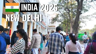 New Delhi Walking Tour 2025 🇮🇳  Real City Life India’s Capital 4K UHD [upl. by Bazil]