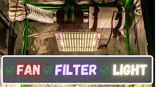 How To Install amp Hang Vivosun Inline Fan amp Carbon Filter On Grow Tent amp Hang Koray Led Grow Light [upl. by Huberman]