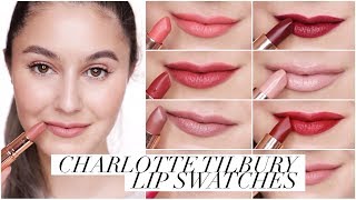 Charlotte Tilbury Lipstick Collection amp Swatches 💋  Karima McKimmie [upl. by Anirtap]