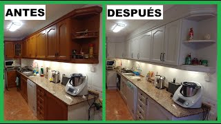 COMO PINTAR ARMARIOS MUEBLES DE COCINA SIN LIJAR HOW TO PAINT KITCHEN CABINETS WITHOUT SANDING [upl. by Sig]